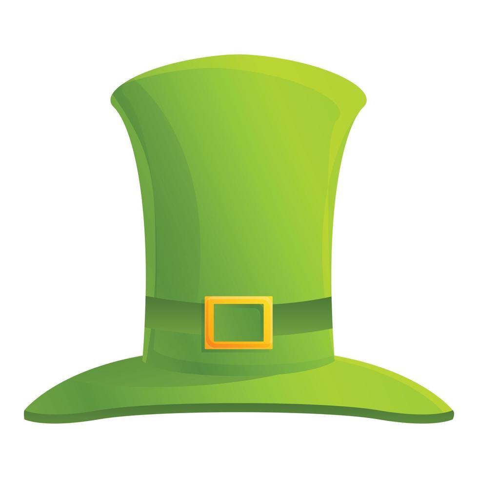 Irish green top hat icon, cartoon style vector