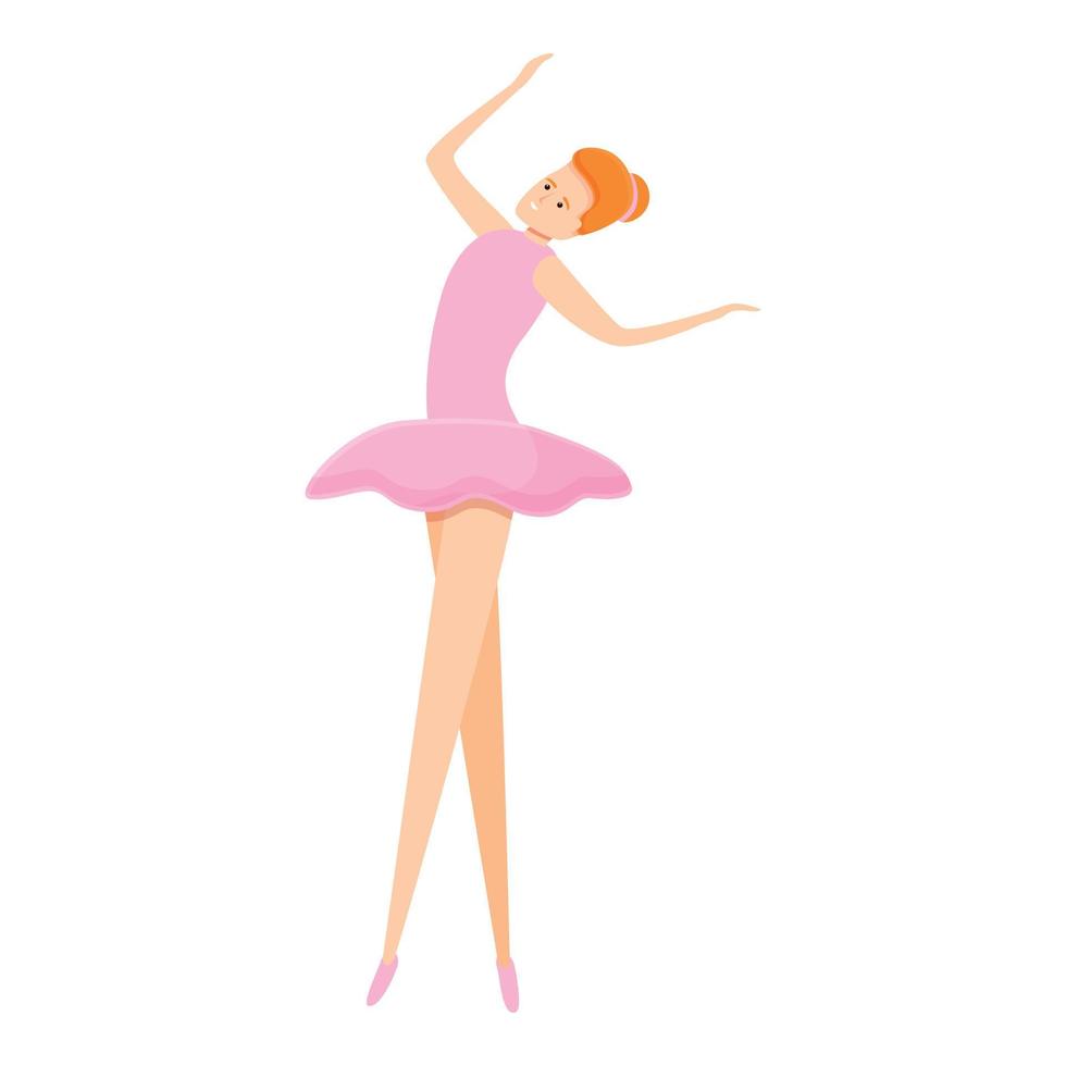 icono de práctica de bailarina, estilo de dibujos animados vector