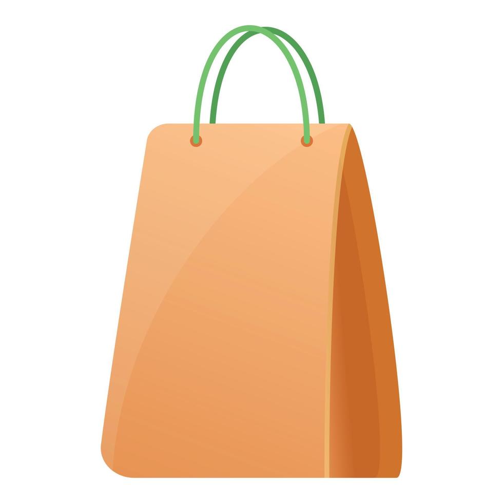 Goods eco bag icon, cartoon style vector