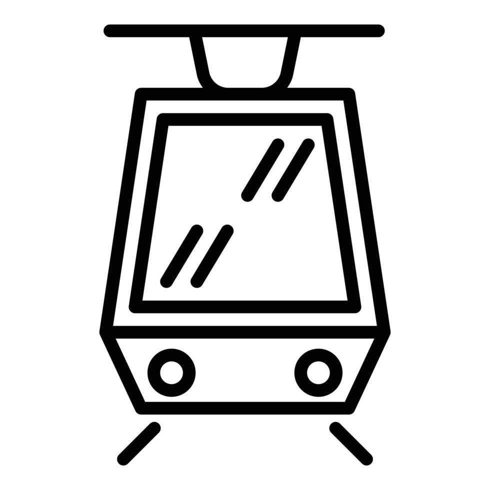 Modern tram car icon, outline style vector