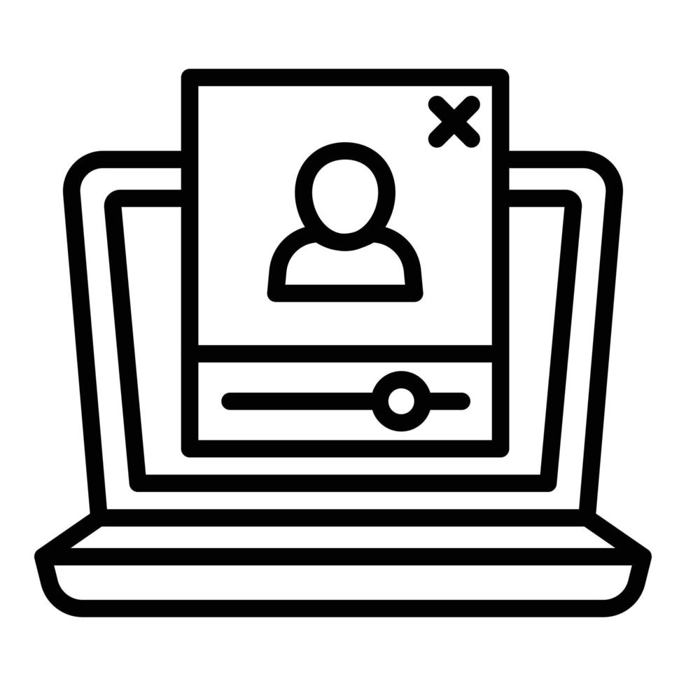 Webinar icon, outline style vector