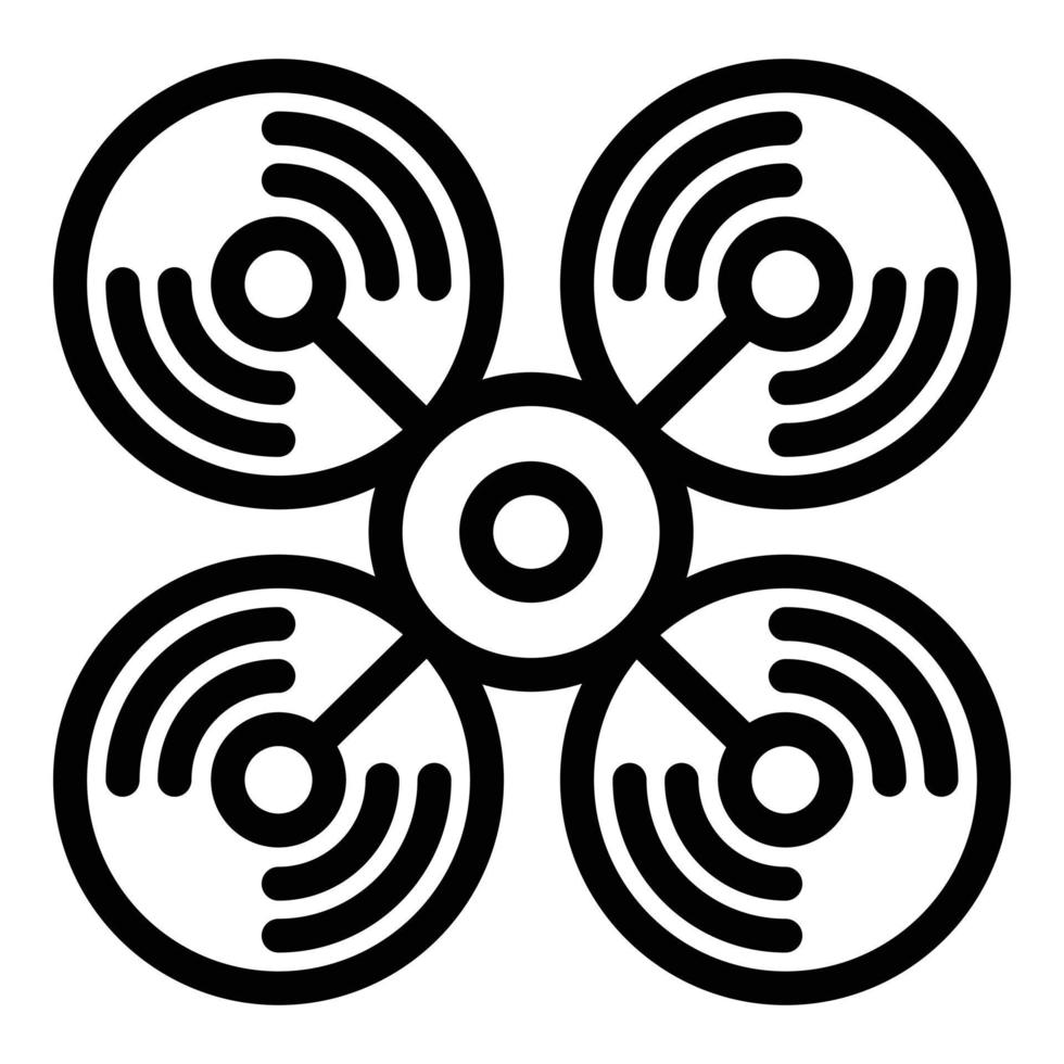 Delivery drone icon, outline style vector