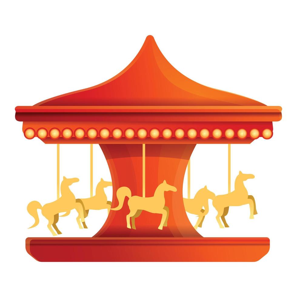 Carousel icon, cartoon style vector