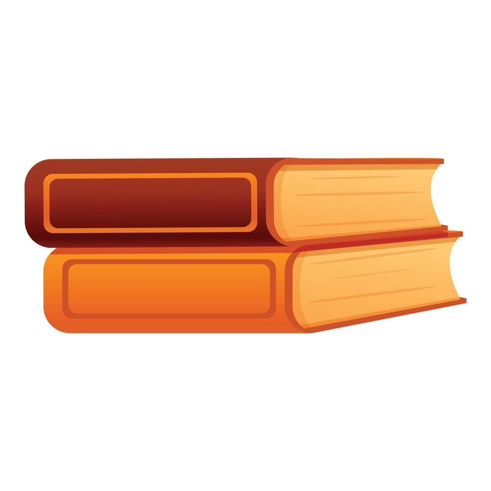 Autumn book stack icon, cartoon style vector