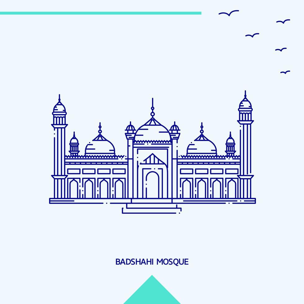 Ilustración de vector de horizonte de mezquita badshahi