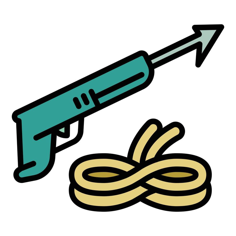 Snorkeling arrow pistol icon, outline style vector