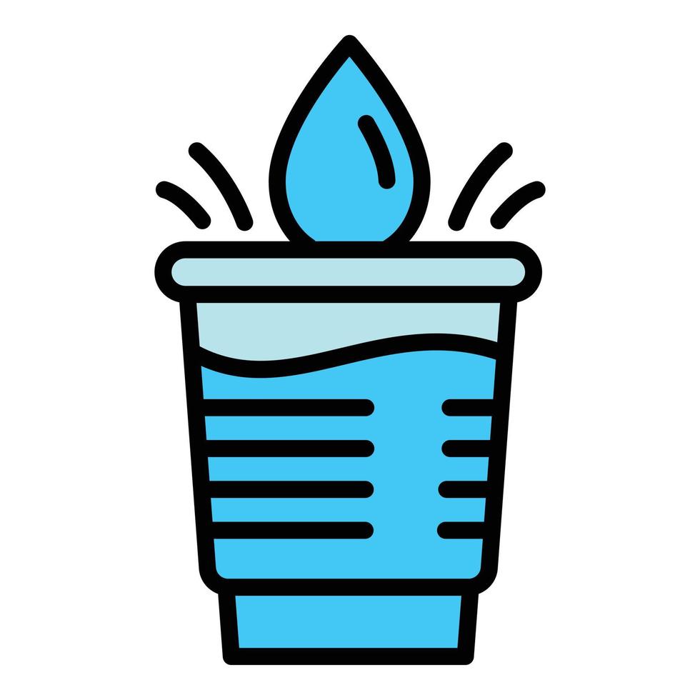 icono de vaso de agua dulce, estilo de esquema vector