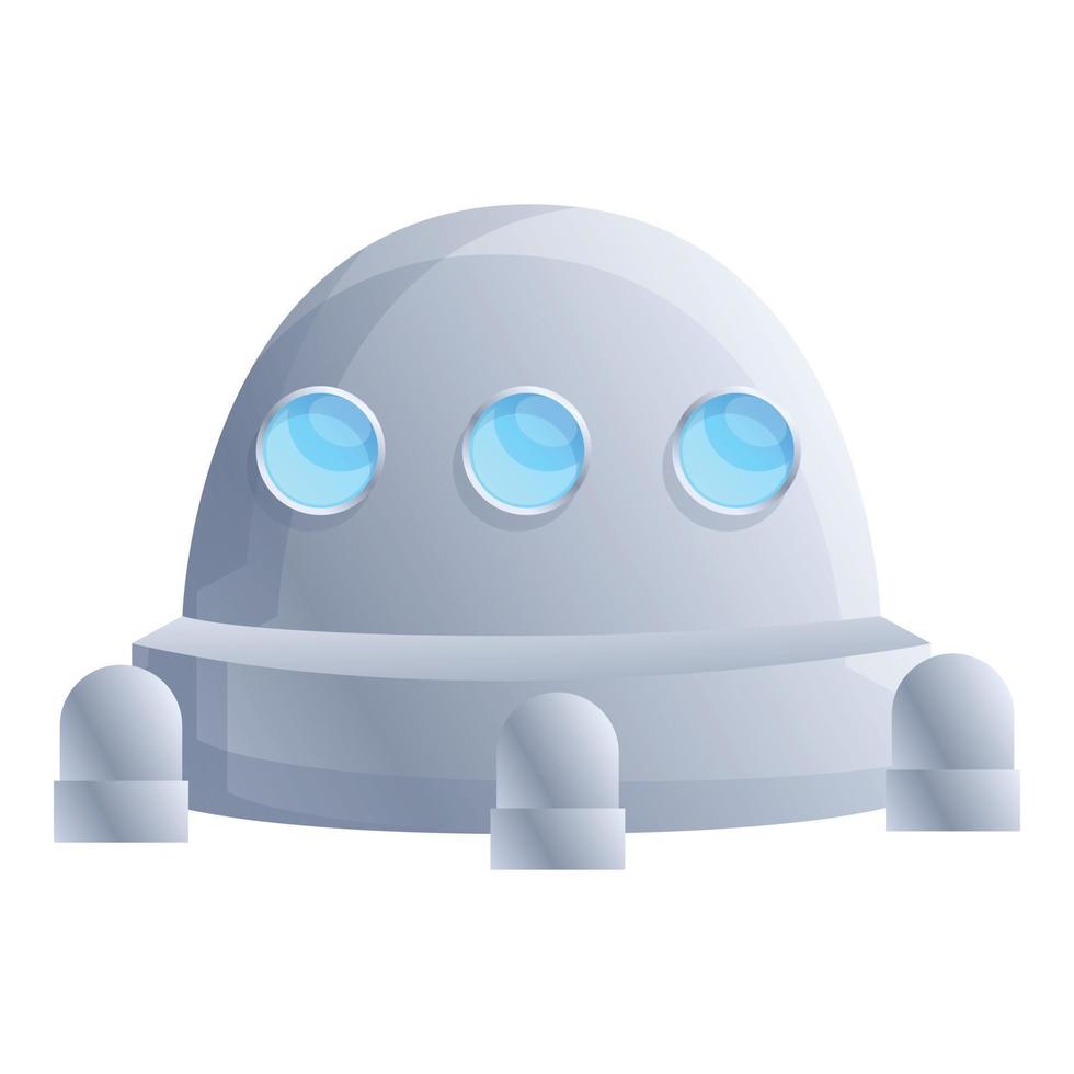 Space station icon, cartoon style vector