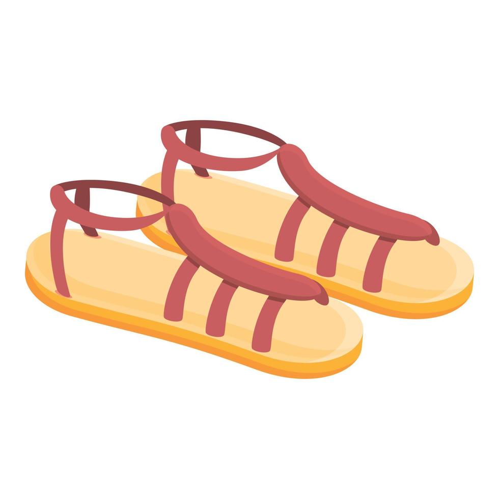 Female sandals icon, cartoon style vector