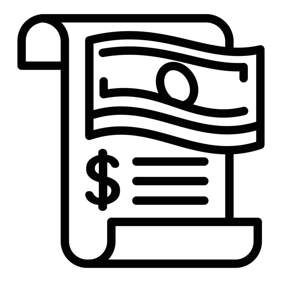 Money report icon, outline style vector
