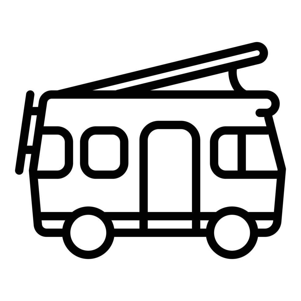 icono de autocaravana moderna, estilo de esquema vector