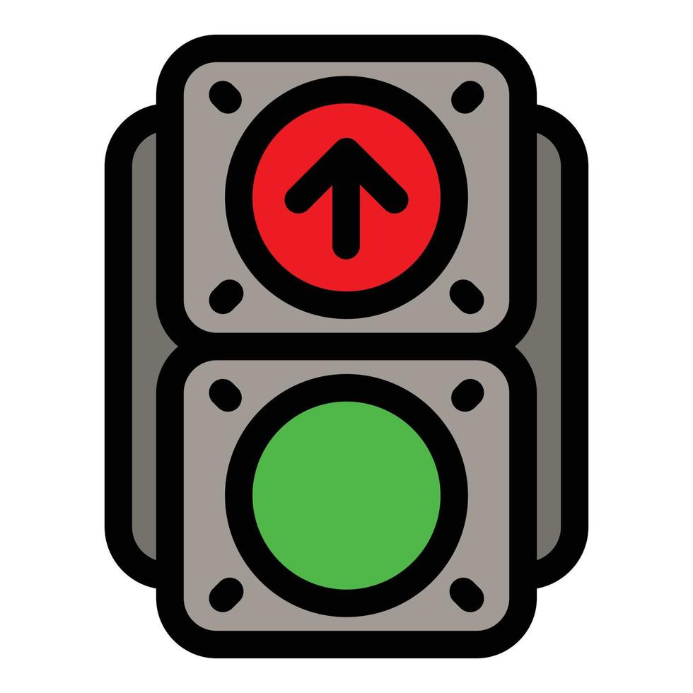Pedestrian traffic lights icon, outline style vector