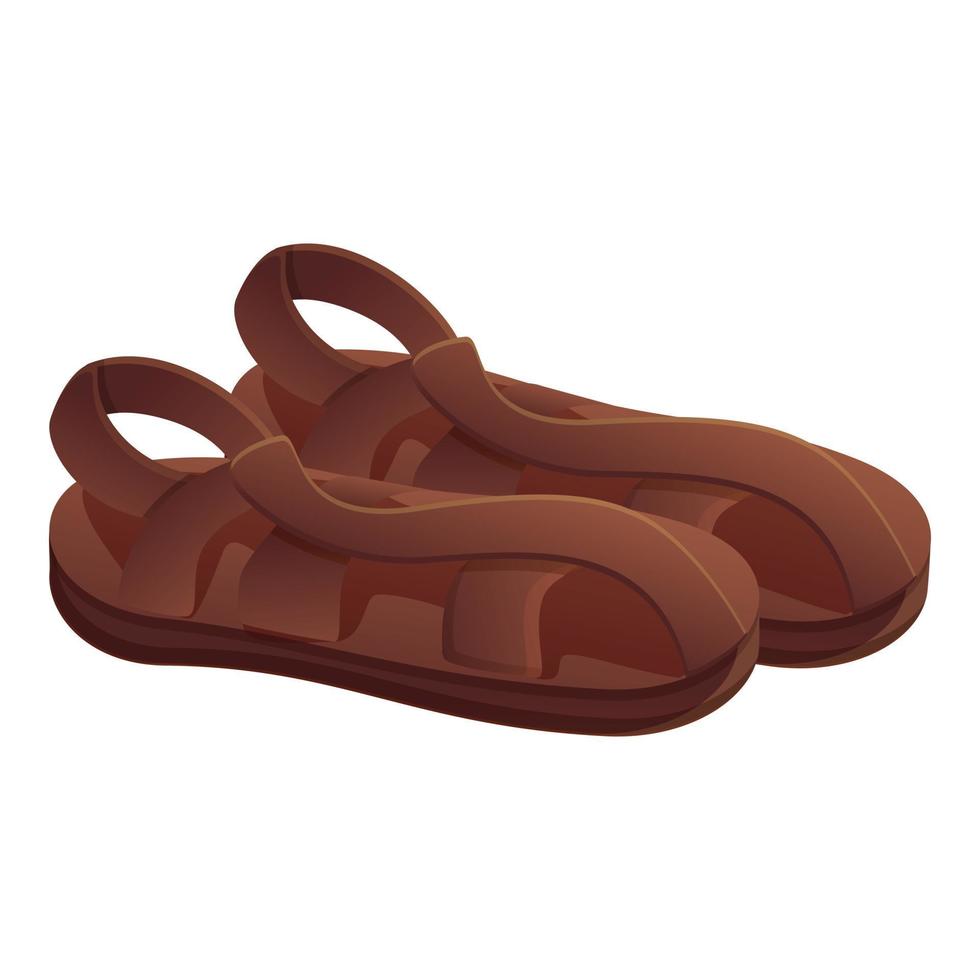 Man sandals icon, cartoon style vector