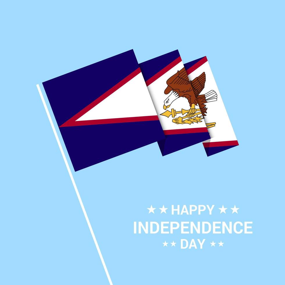 diseño tipográfico del día de la independencia de samoa americana con vector de bandera