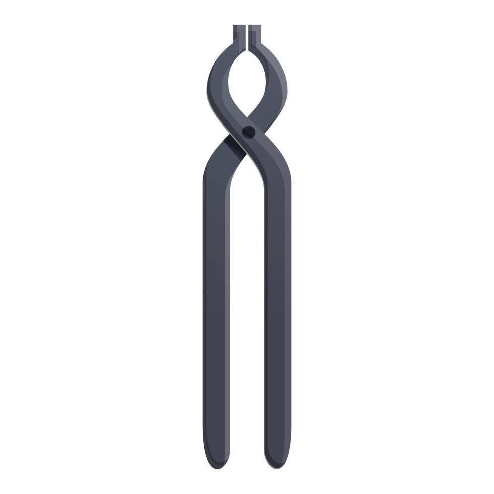 Blacksmith pliers icon, cartoon style vector
