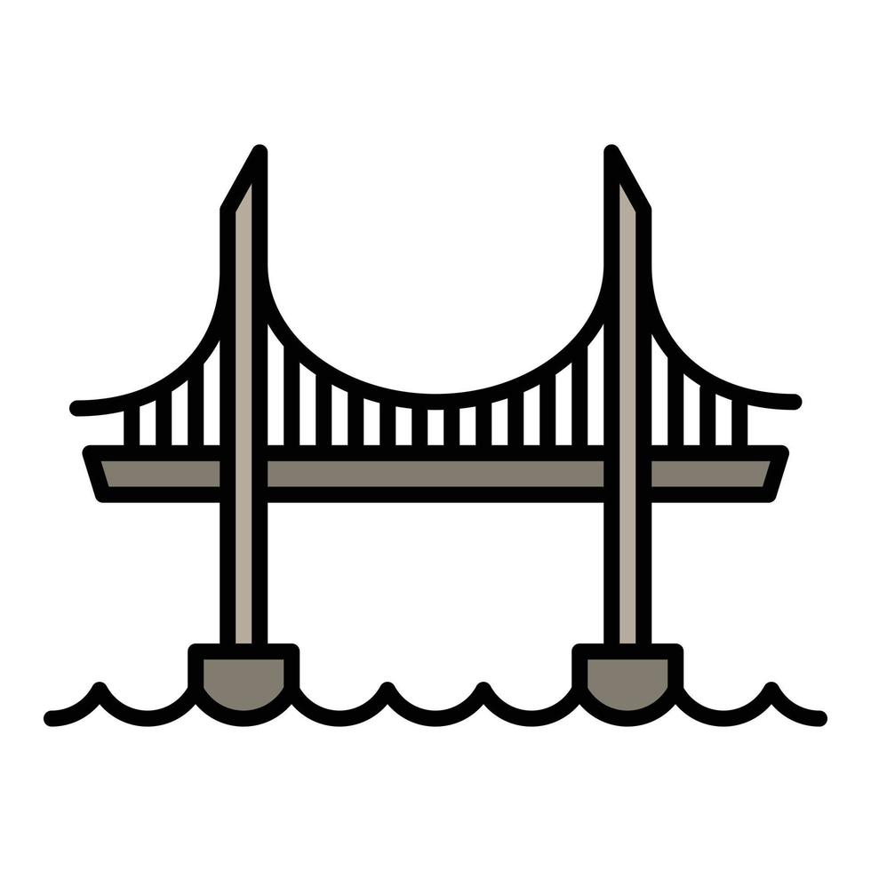 High bridge icon, outline style vector