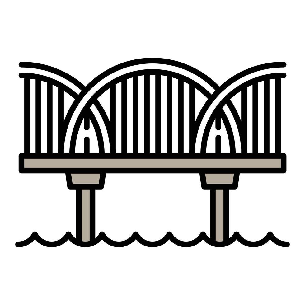 River bridge icon, outline style vector