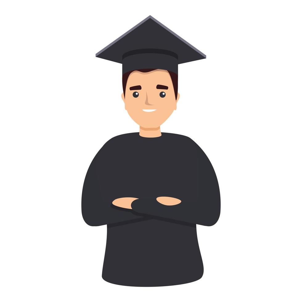 Student graduate icon, cartoon style vector