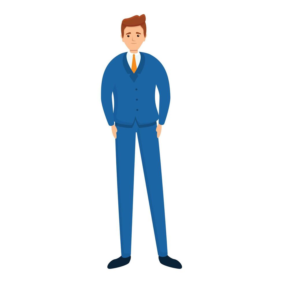 Successful businessman strong icon, cartoon style vector