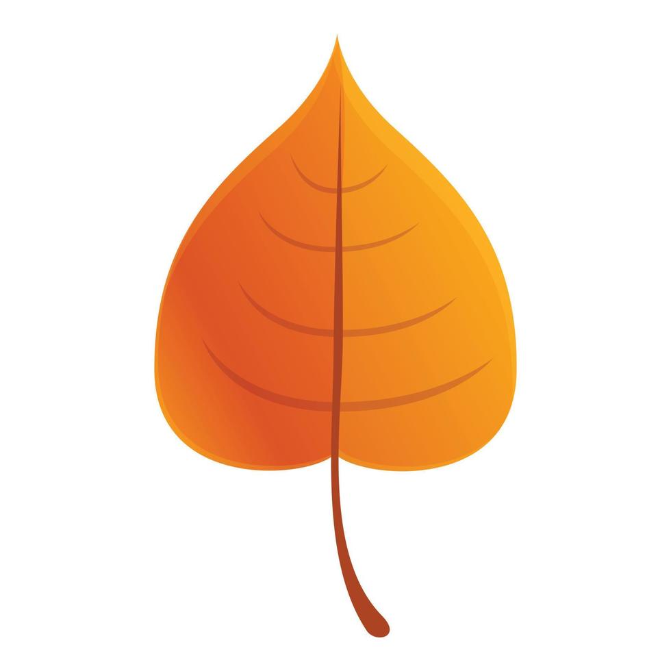 Brown autumn leaf icon, cartoon style vector