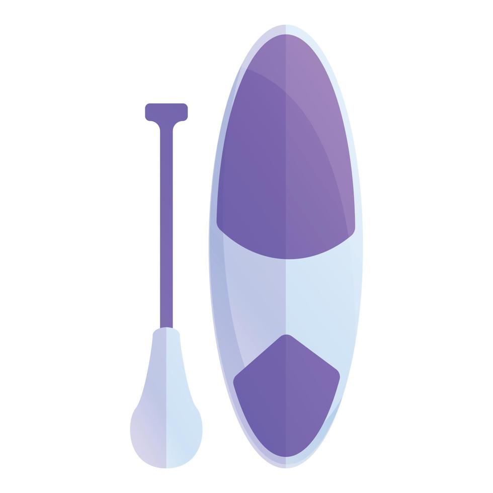 Board sup surfing icon, cartoon style vector