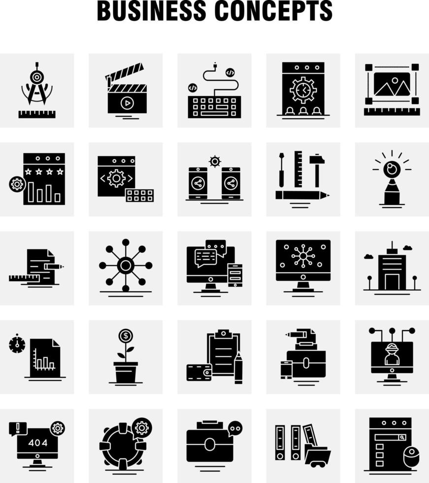 Business Concepts Solid Glyph Icons Set For Infographics Mobile UXUI Kit And Print Design Include Dollar Money Coin Currency Scale Cup Drink Tea Collection Modern Infographic Logo and Pict vector