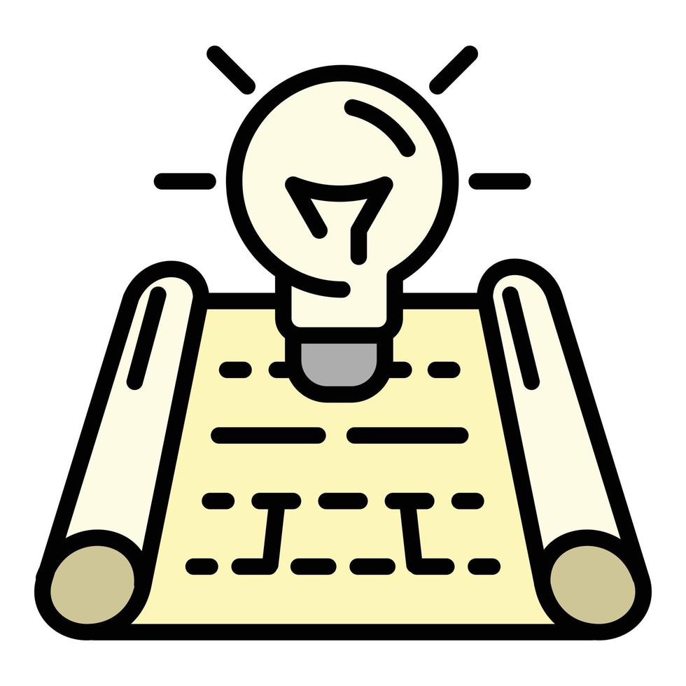 Architect idea plan icon, outline style vector