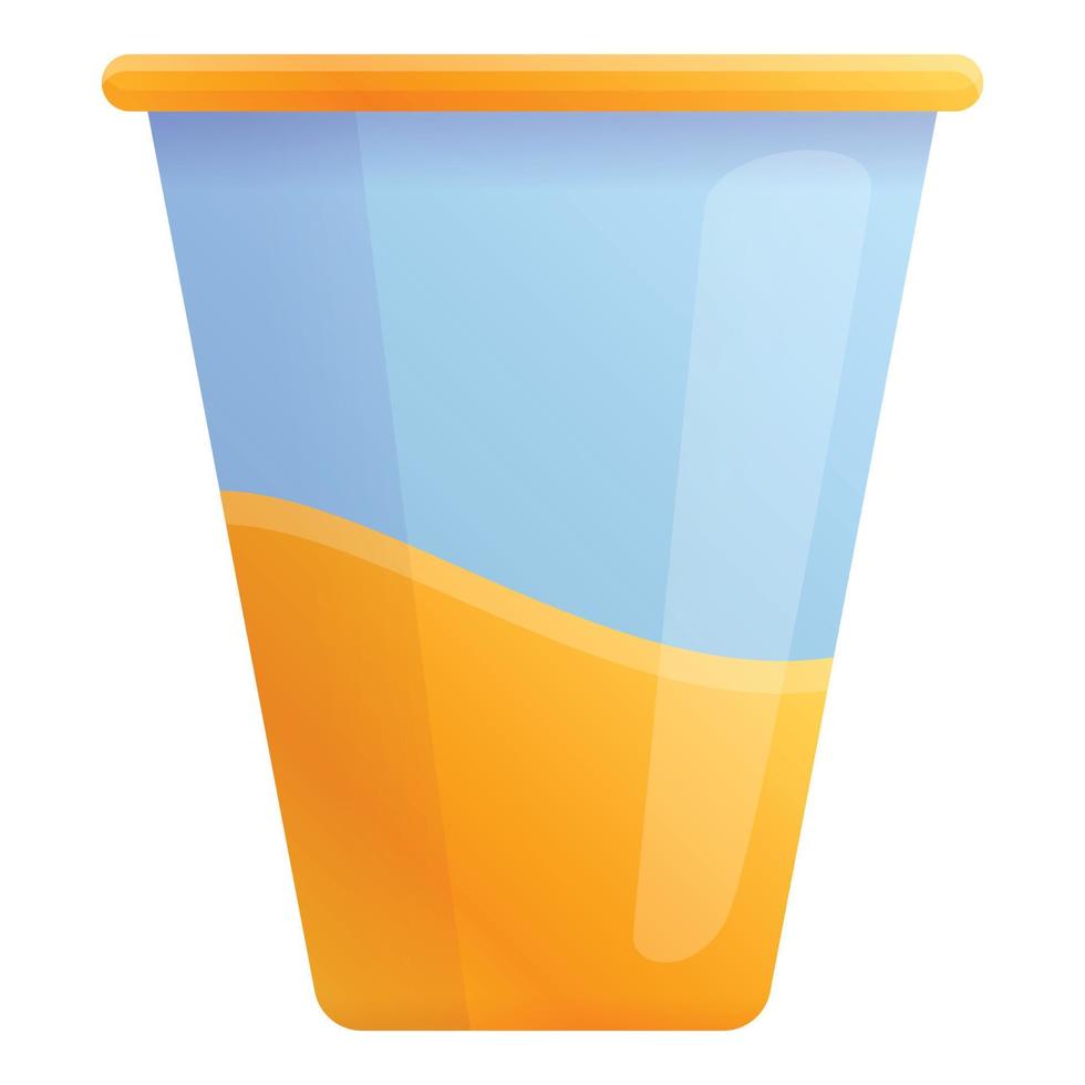 Farm juice glass icon, cartoon style vector