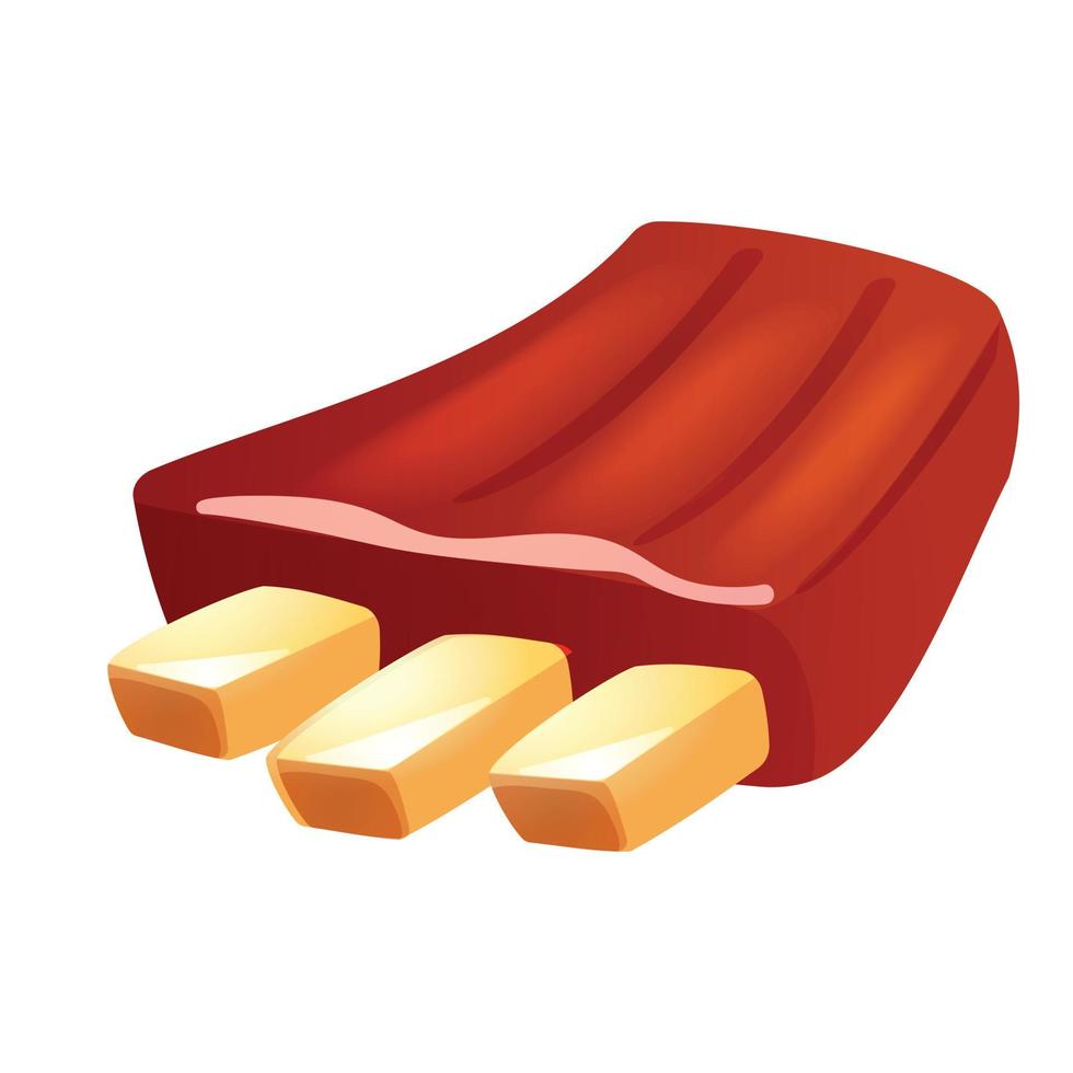 Bone steak icon, cartoon style vector