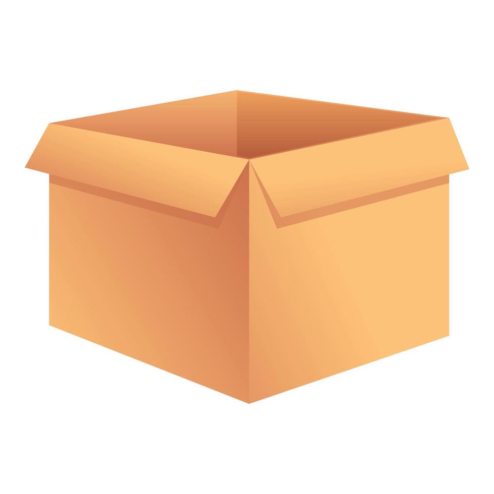 Open box icon, cartoon style vector
