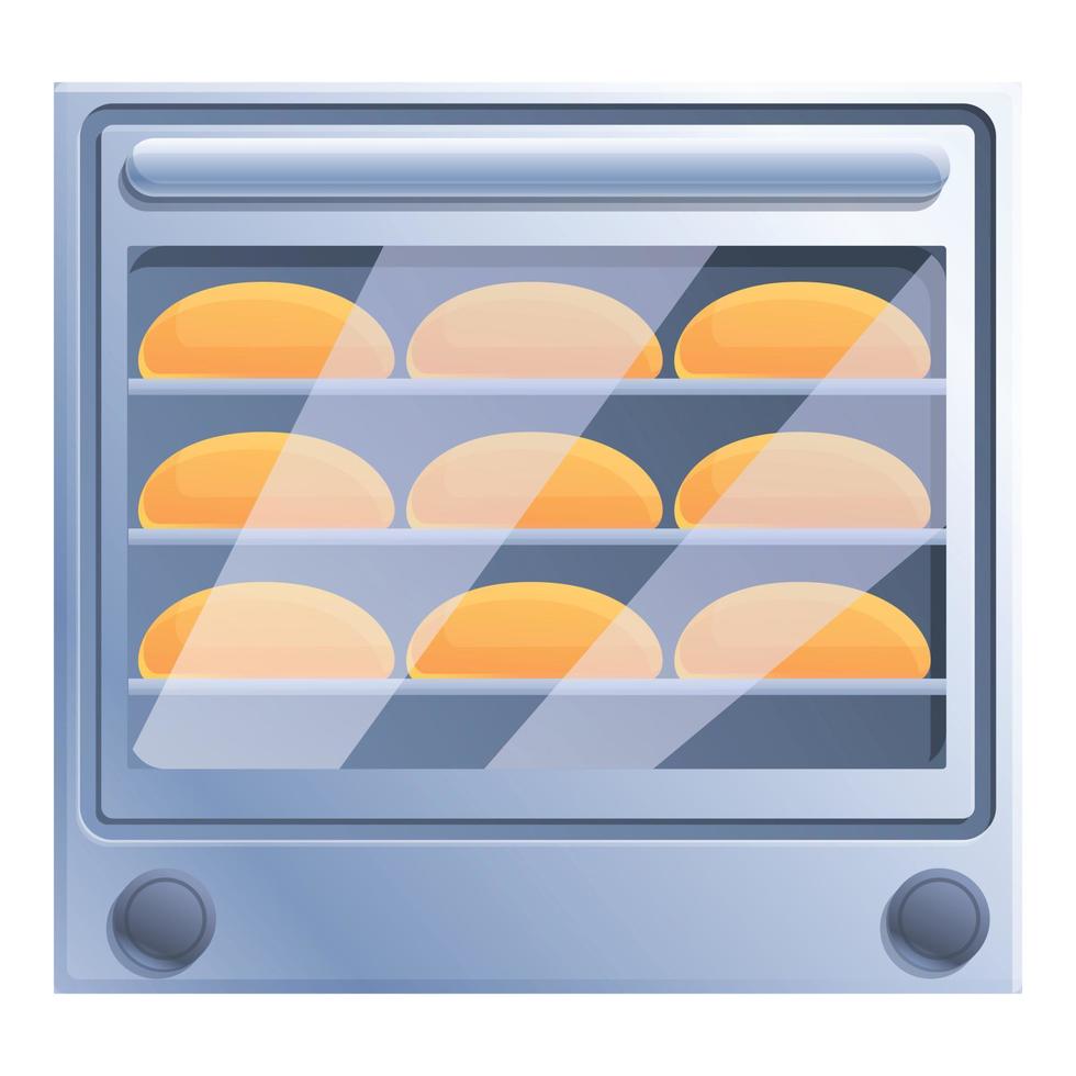 Bread convection oven icon, cartoon style vector