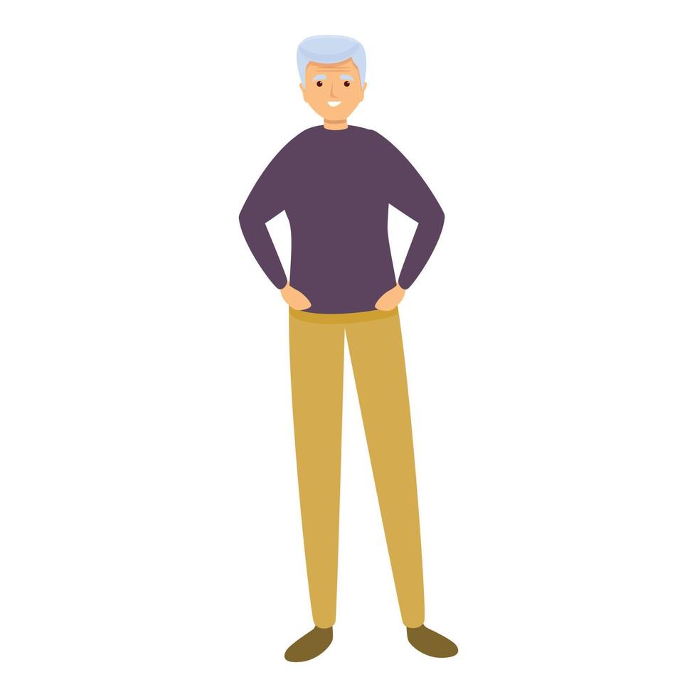 hombre, hogar de ancianos, icono, caricatura, estilo vector