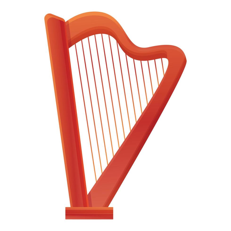 Harp ancient icon, cartoon style vector
