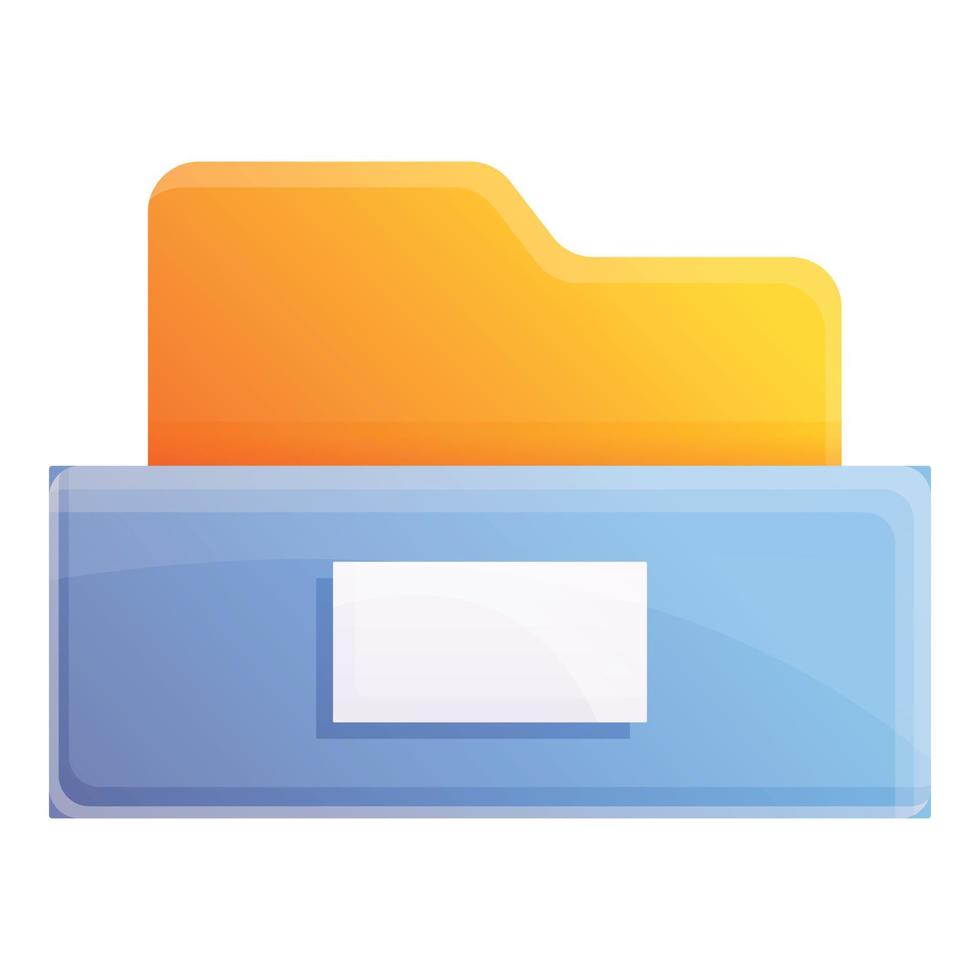 Storage documents folder icon, cartoon style vector