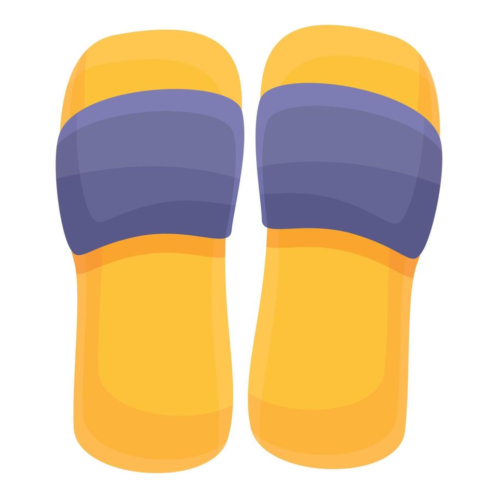 Rubber beach sandals icon, cartoon style vector