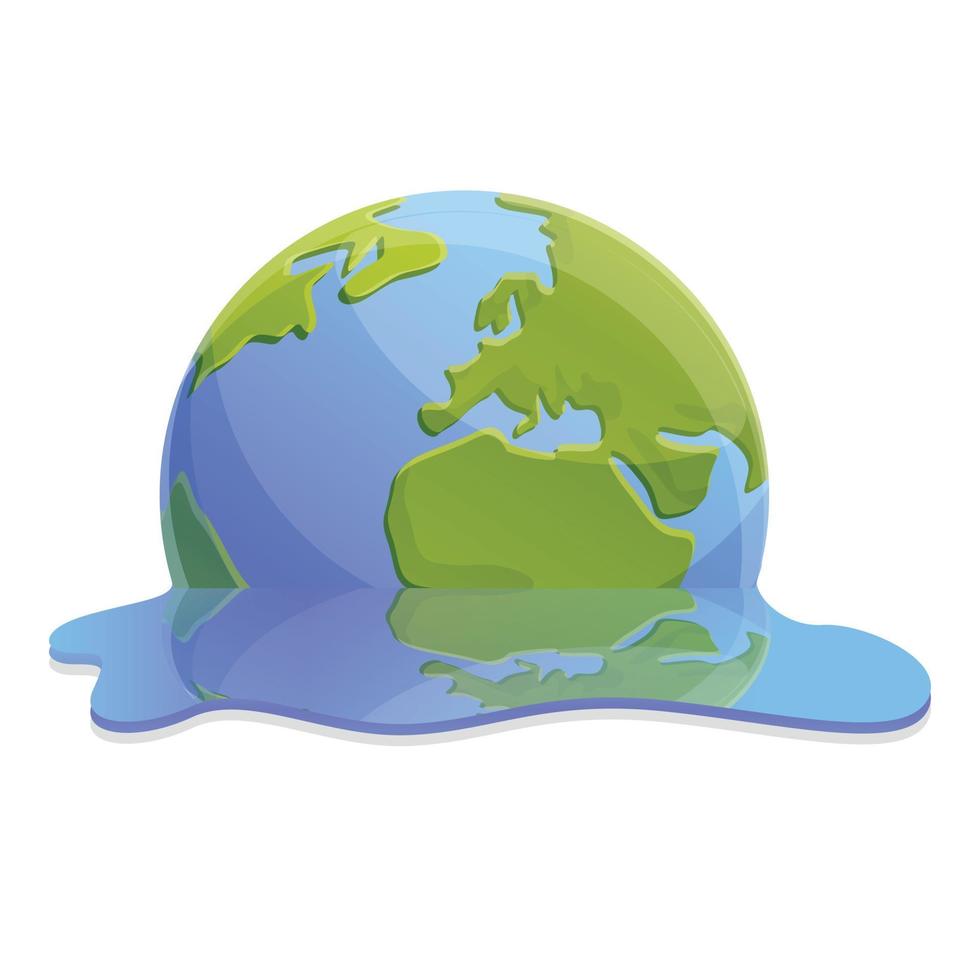 Warmed globe icon, cartoon style vector