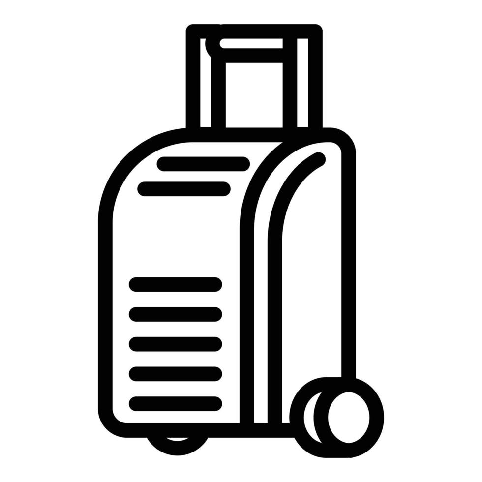 icono de bolsa de viaje, estilo de esquema vector