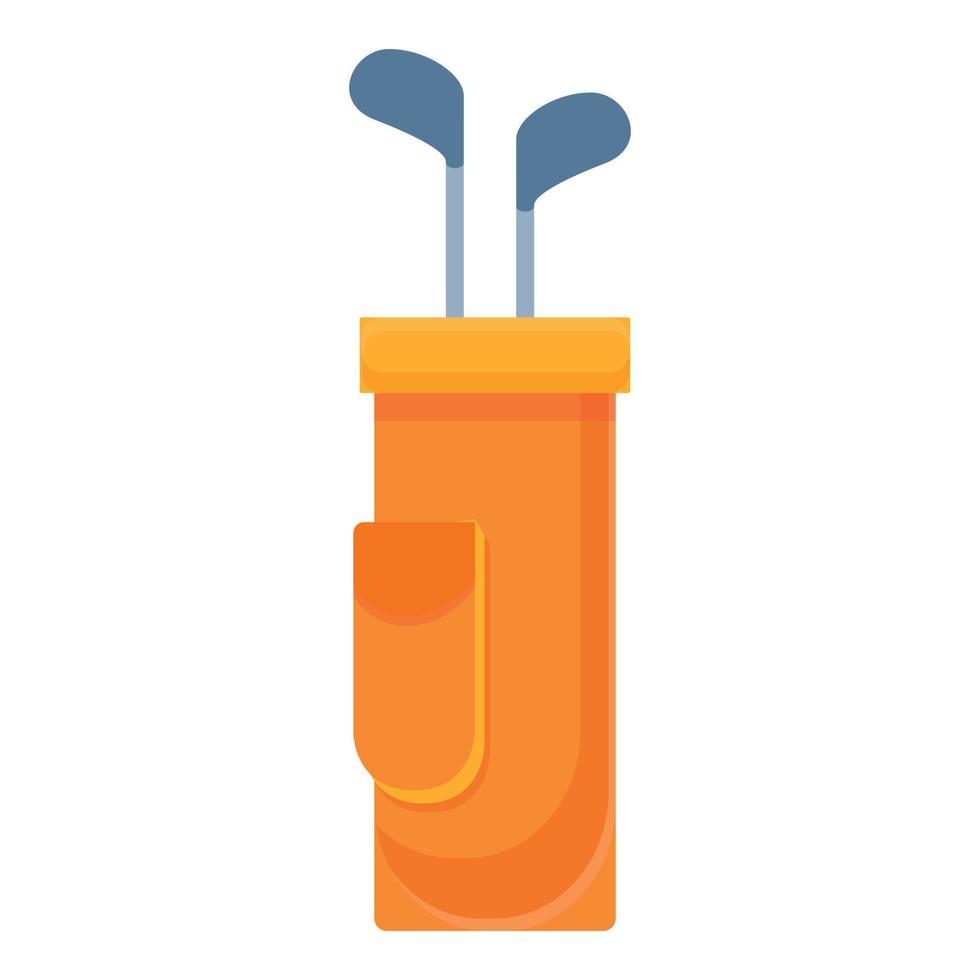 Golf stick bag icon, cartoon style vector