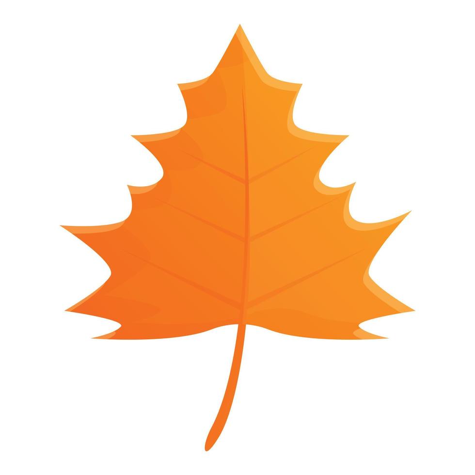 Black maple leaf icon, cartoon style vector