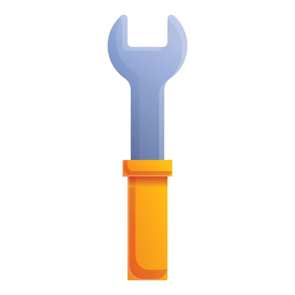 Carpenter hand key icon, cartoon style vector