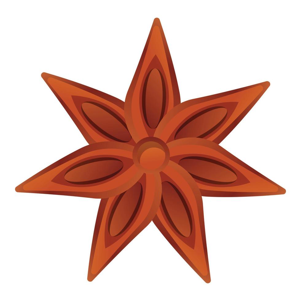 Cinnamon flower icon, cartoon style vector