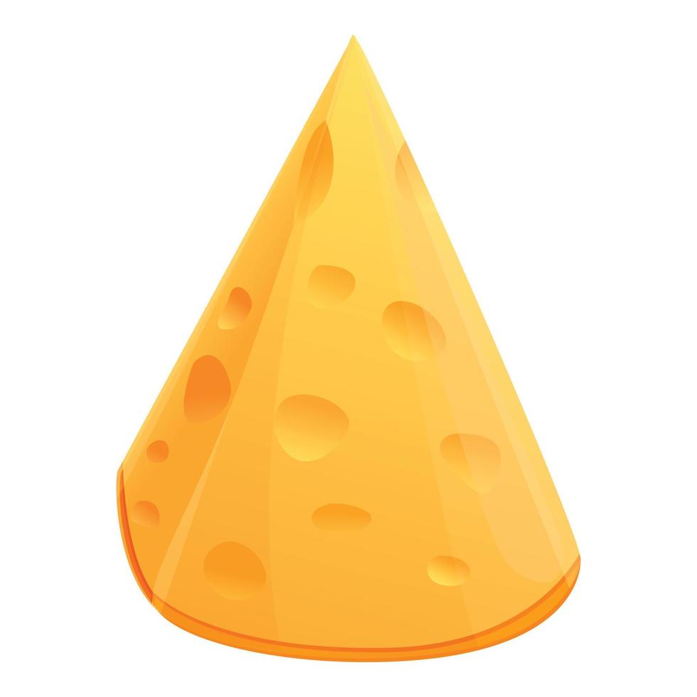 icono de queso parmesano, estilo de dibujos animados vector