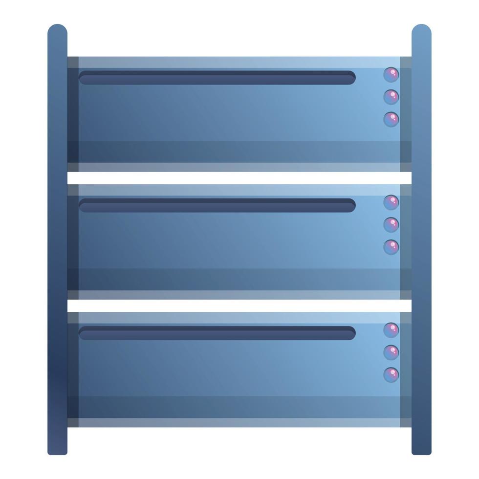 icono de rack de servidor, estilo de dibujos animados vector