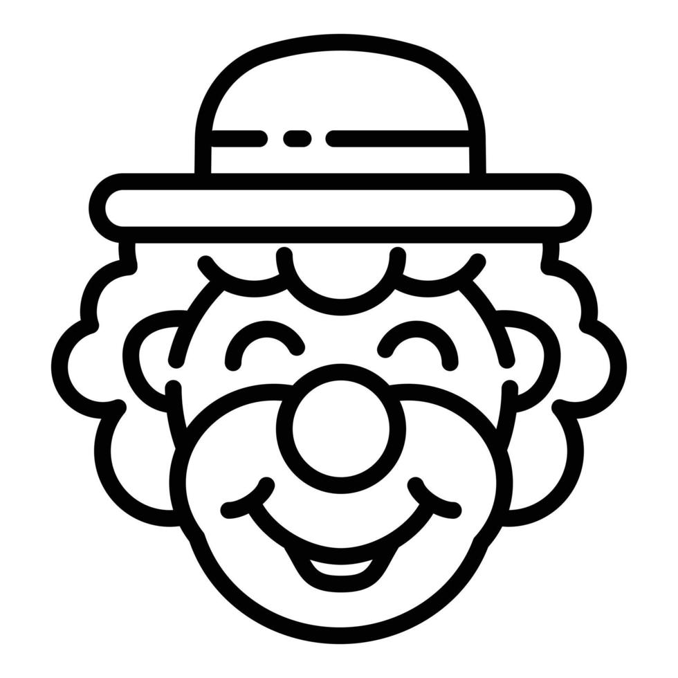Smiling clown icon, outline style vector