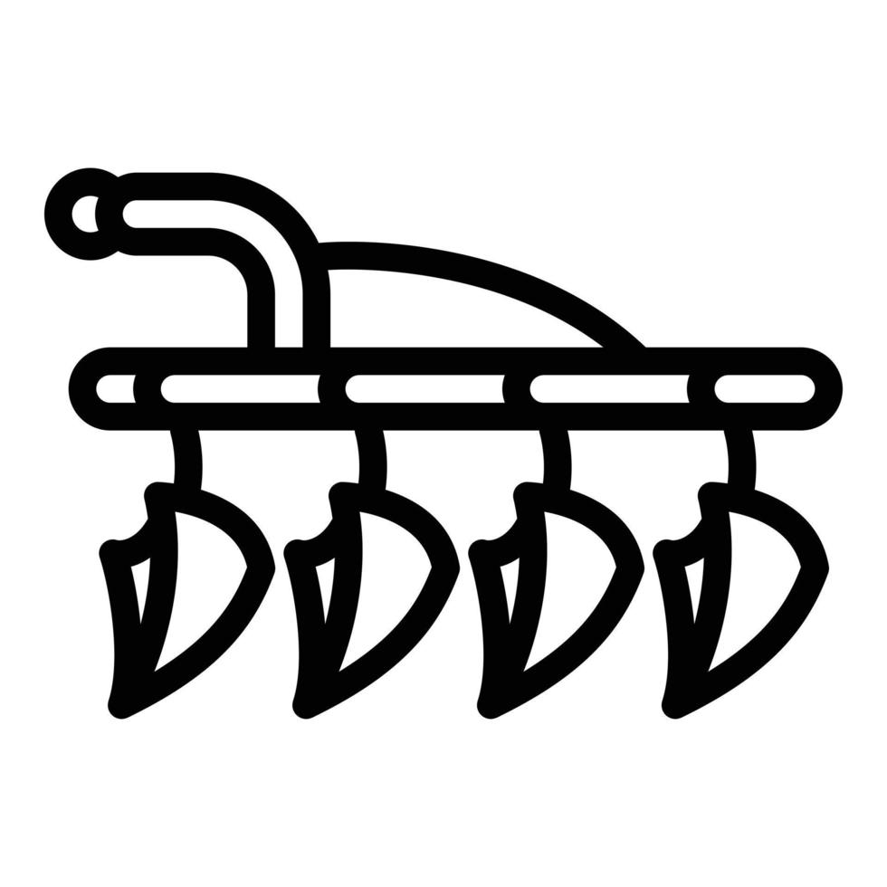 Tractor plow icon, outline style vector