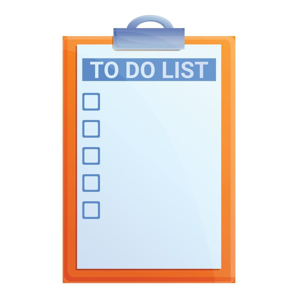 Pin to do list icon, cartoon style vector