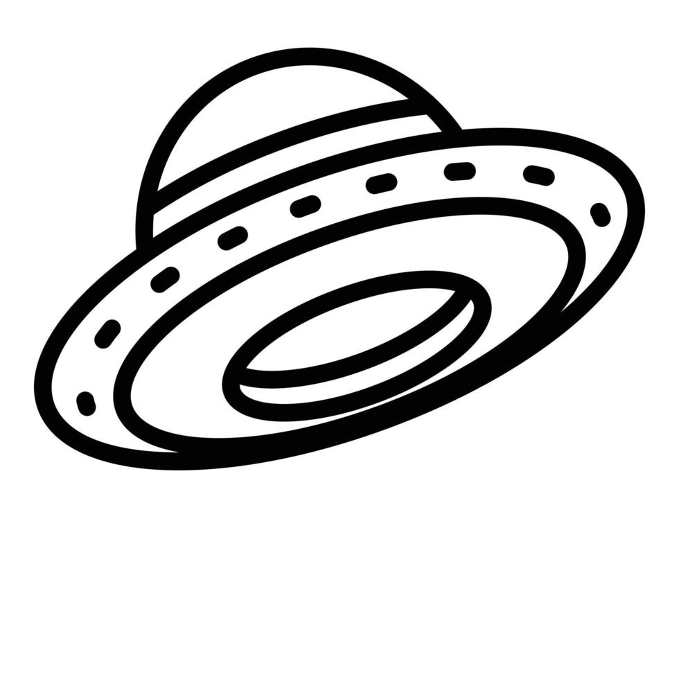 icono de ovni alienígena, estilo de contorno vector