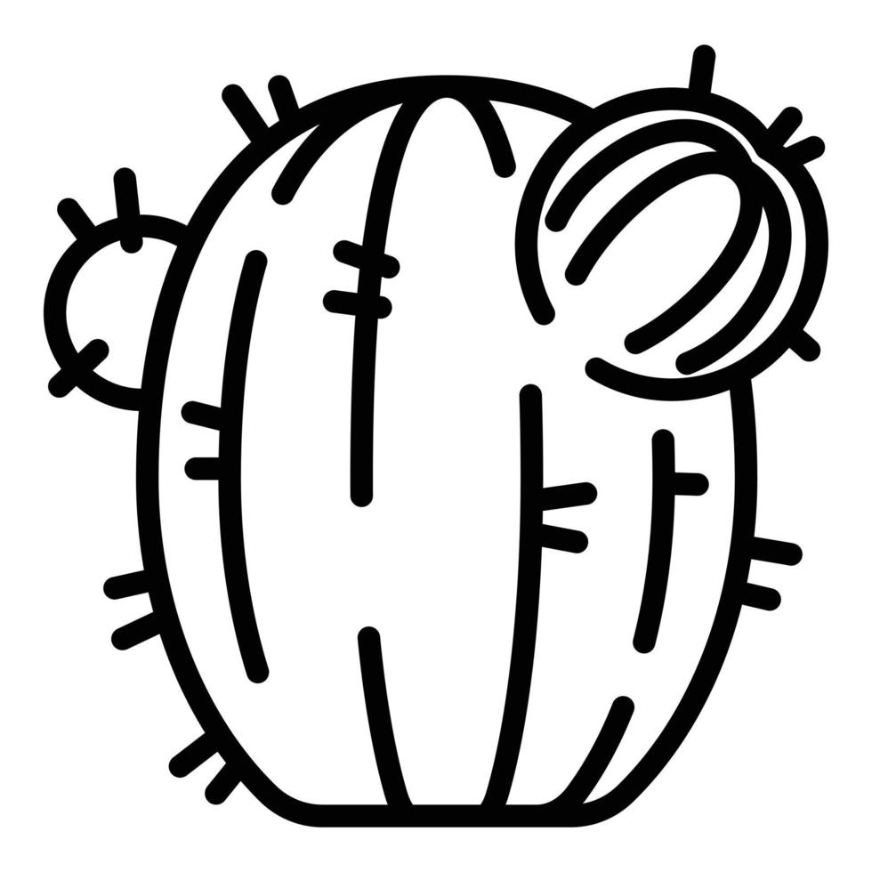 Cactus icon, outline style vector