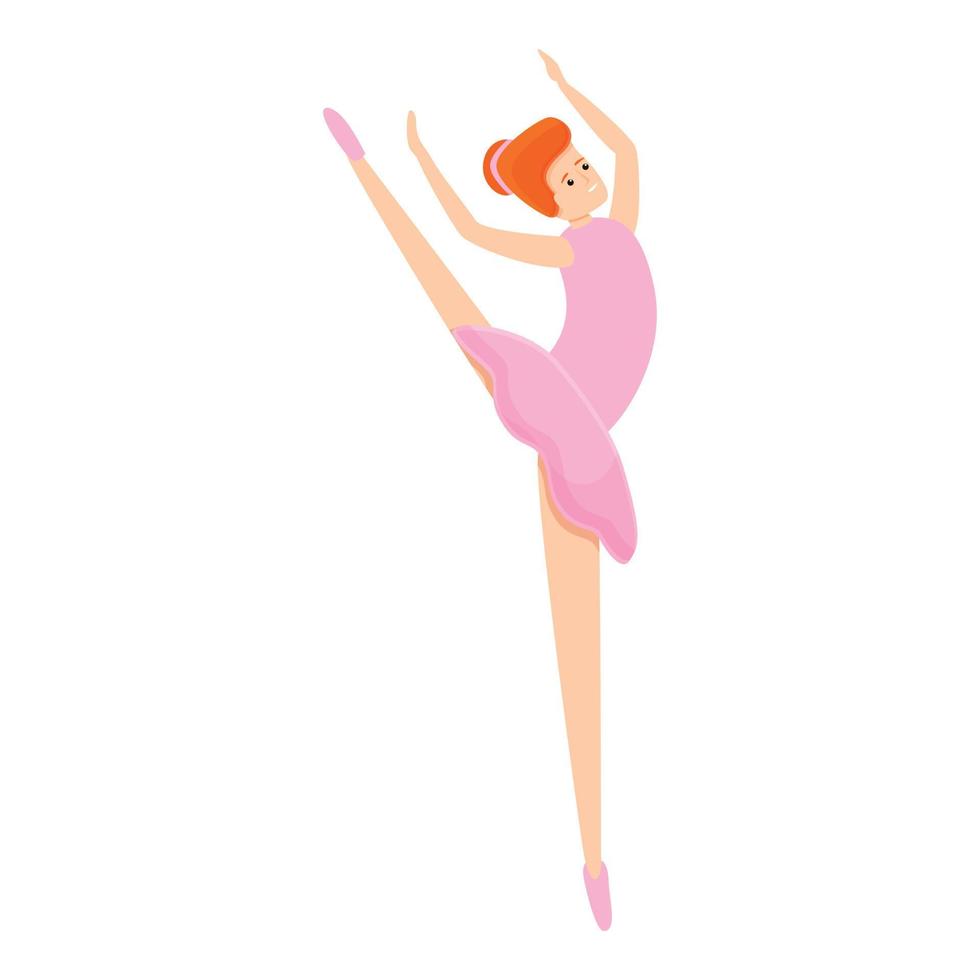 Theater ballerina icon, cartoon style vector