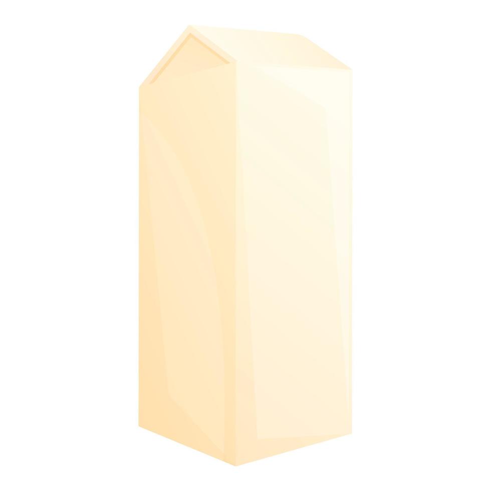 icono de leche tetrapack de granja, estilo de dibujos animados vector